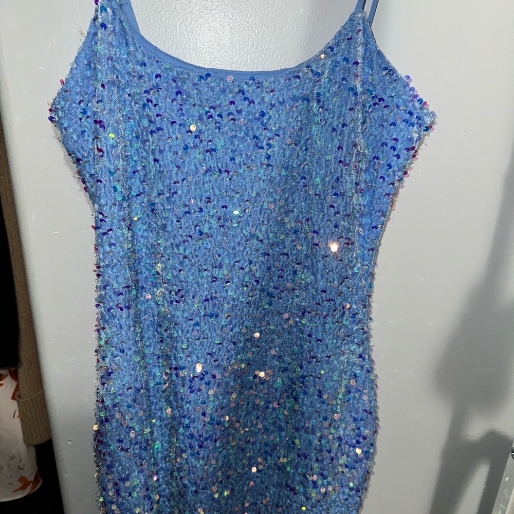Lucy in the Sky Light Blue Sequin Top